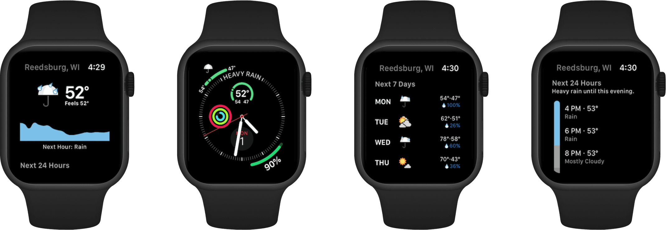Dark sky watch ui