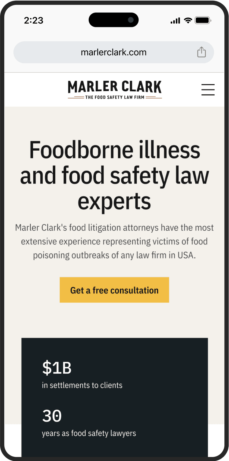 Marler clark mobile foodborne illness
